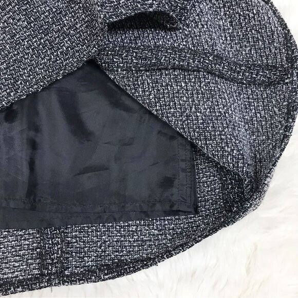 NIC+ZOE Button Front Tweed Midi Skirt Gray A-Line Double Breasted Career Size 6 - Picture 6 of 9